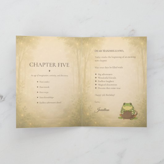 Personalized Meet Zochi 5th Birthday カード (内部)