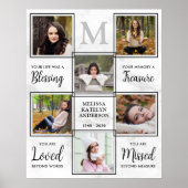 Personalized Memorial 6 Photo Collage Funeral ポスター (正面)