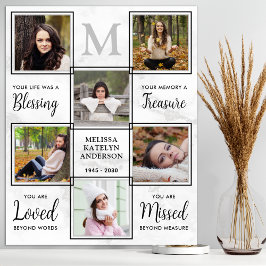 Personalized Memorial 6 Photo Collage Funeral ポスター