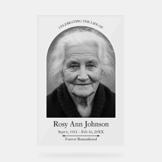 Personalized Memorial Funeral Photo  アクリルサイン (正面)