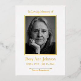 Personalized Memorial Funeral Photo Prayer Card 箔シーズンカード