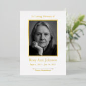 Personalized Memorial Funeral Photo Prayer Card 箔シーズンカード (立ち正面)