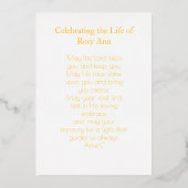 Personalized Memorial Funeral Photo Prayer Card 箔シーズンカード (裏面)