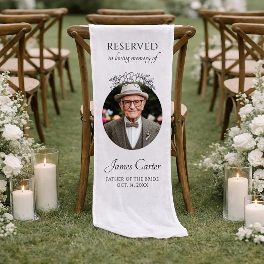 Personalized Memorial Linen Father Of The Bride ショートテーブルランナー