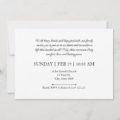 Personalized memorial photos invitation 招待状 (裏面)