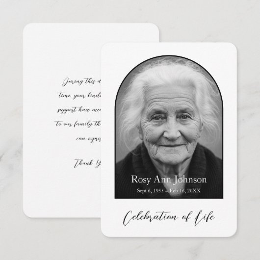 Personalized Memorial Thank You Card サンキューカード (正面/裏面)