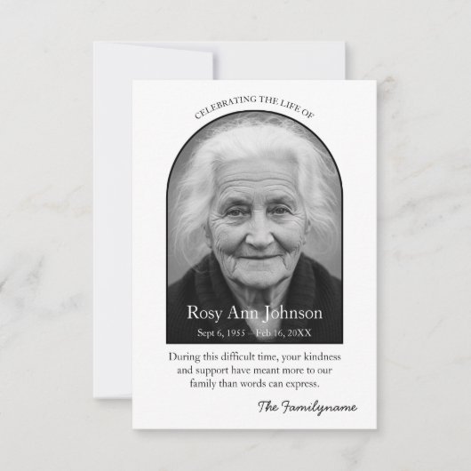 Personalized Memorial Thank You Card サンキューカード (正面)