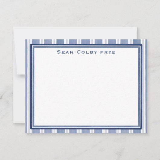Personalized Men’s Blue Custom Stationery ノートカード (正面)