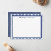 Personalized Men’s Blue Custom Stationery ノートカード (正面/裏面インサイチュ)