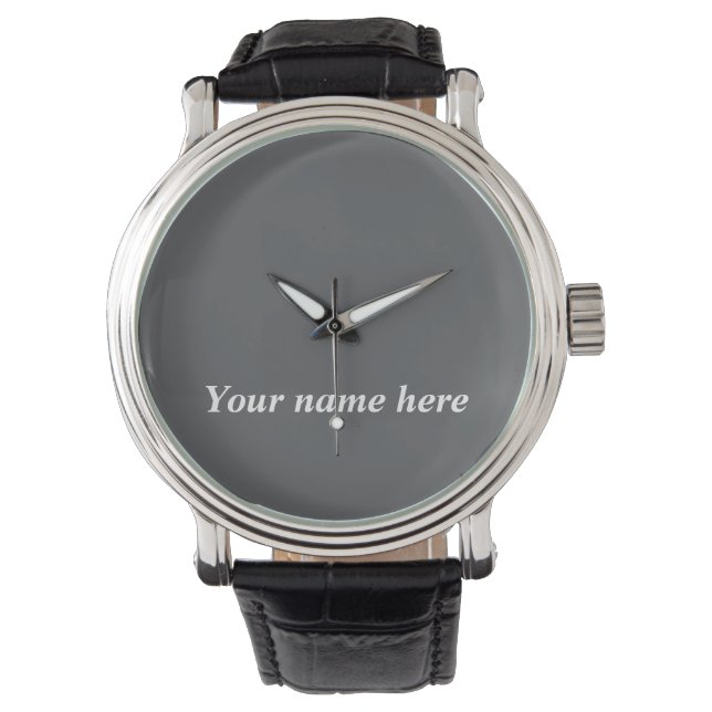 Personalized Men's Watch – Elegant Custom Name Gif 腕時計 (正面)