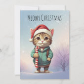 Personalized Meowy Christmas Funny Cat シーズンカード (正面)