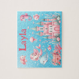 Personalized Mermaid Child Name Puzzle ジグソーパズル