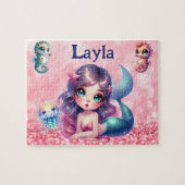 Personalized Mermaid Child Name Puzzle ジグソーパズル (横)