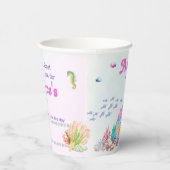 Personalized Mermaid Eco Friendly Under the Sea 紙コップ (右)