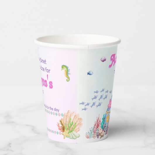Personalized Mermaid Eco Friendly Under the Sea 紙コップ (右)