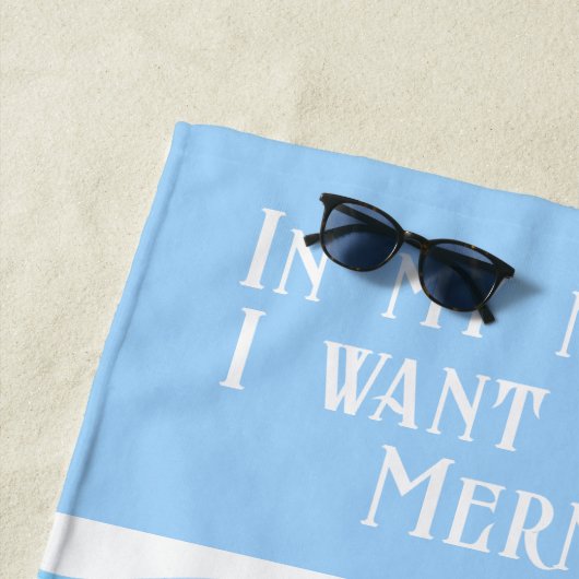 Personalized Mermaid Watercolor Boho  ビーチタオル (インサイチュ)