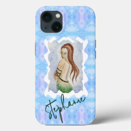 Personalized Mermaid Watercolor Original Art iPhone 13ケース