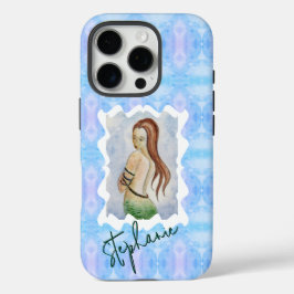 Personalized Mermaid Watercolor Original Art iPhone 16 Proケース