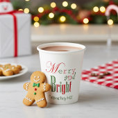 Personalized Merry and Bright Christmas Paper Cups 紙コップ