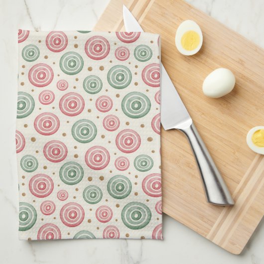 Personalized Merry Christmas キッチンタオル (四つ折り)