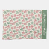 Personalized Merry Christmas キッチンタオル (横)