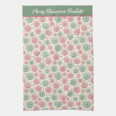 Personalized Merry Christmas キッチンタオル (縦)