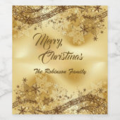 Personalized Merry Christmas ワインラベル (シングルラベル)