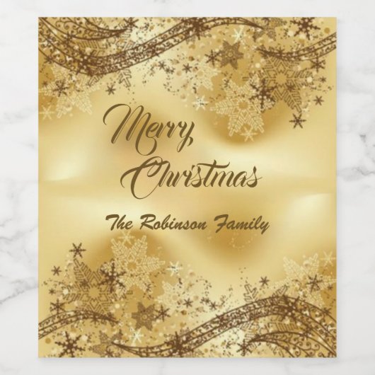 Personalized Merry Christmas ワインラベル (シングルラベル)