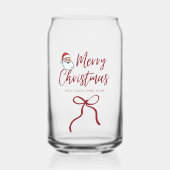 Personalized Merry Christmas Can Glass - Holiday D ガラス缶 (正面)