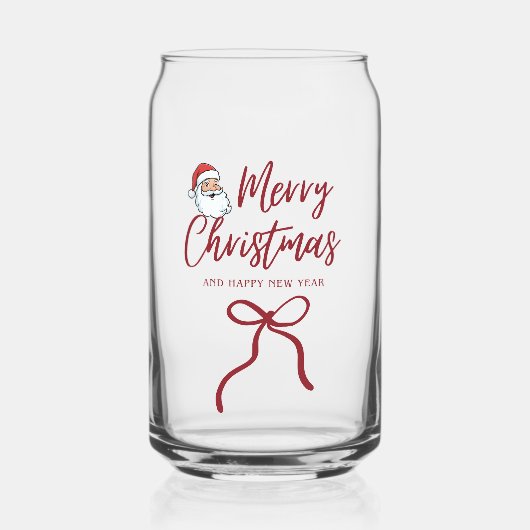 Personalized Merry Christmas Can Glass - Holiday D ガラス缶 (正面)