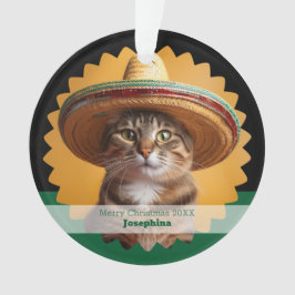 Personalized Merry Christmas Cat  オーナメント