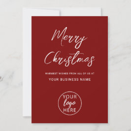 Personalized Merry Christmas Company Logo シーズンカード
