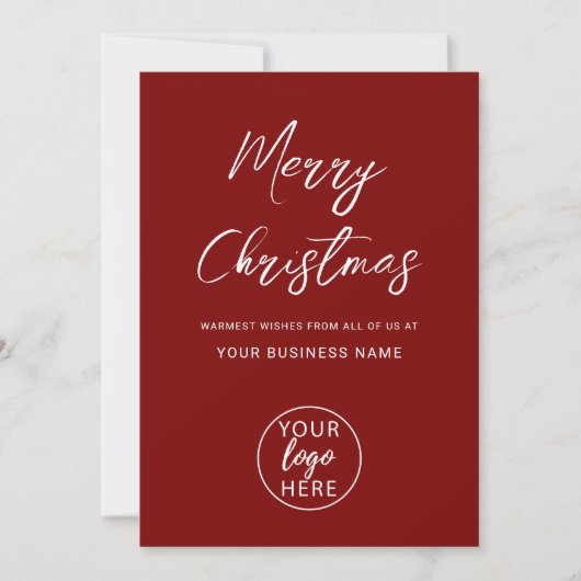 Personalized Merry Christmas Company Logo シーズンカード (正面)