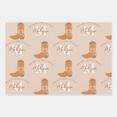 Personalized Merry Christmas Cowboy Boots Monogram ラッピングペーパーシート (正面2)