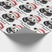 Personalized Merry Christmas Cute Panda Bear ラッピングペーパー (角)