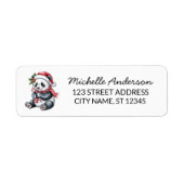 Personalized Merry Christmas Cute Panda Bear       ラベル (正面)