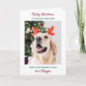 Personalized Merry Christmas Dog Mom Pet Photo シーズンカード (正面)