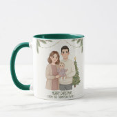 Personalized Merry Christmas Family Mug マグカップ (左)
