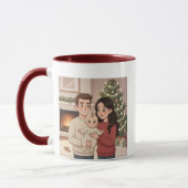 Personalized Merry Christmas Family Mug – Custom C マグカップ (左)