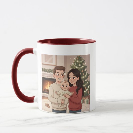 Personalized Merry Christmas Family Mug – Custom C マグカップ (左)