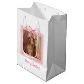 Personalized Merry Christmas Family Photo Gift Bag ミディアムペーパーバッグ (正面アングル)