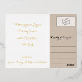 Personalized Merry Christmas Family Photo Holiday 箔招待状ポストカード (裏面)