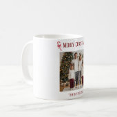 Personalized Merry Christmas Family Photo Mug コーヒーマグカップ (正面左)