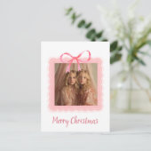 Personalized Merry Christmas Family Photo Postcard ポストカード (スタンド正面)