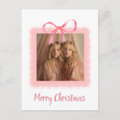 Personalized Merry Christmas Family Photo Postcard ポストカード (正面)