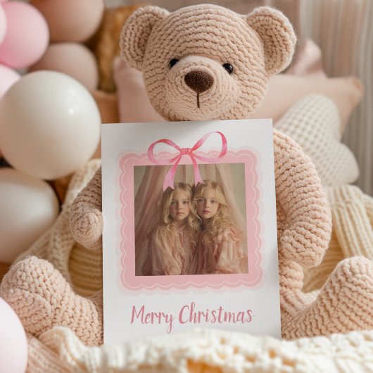 Personalized Merry Christmas Family Photo Postcard ポストカード