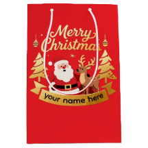 Personalized Merry Christmas Gift Bag 