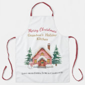 Personalized Merry Christmas Grandma Apron エプロン (正面)