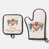 Personalized Merry Christmas Grandma Kitchen Set 鍋つかみ&鍋敷きセット (正面)