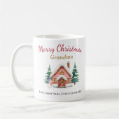 Personalized Merry Christmas Grandma Mug コーヒーマグカップ (左)